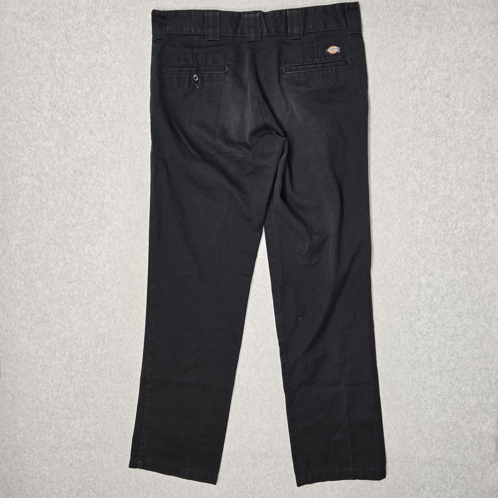 Dickies Men Pants 32X34 Black Chino Twill Slim Straight Button 32" Inseam - Picture 12 of 13
